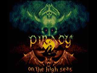 Piracy On The High Seas title screen for Amiga